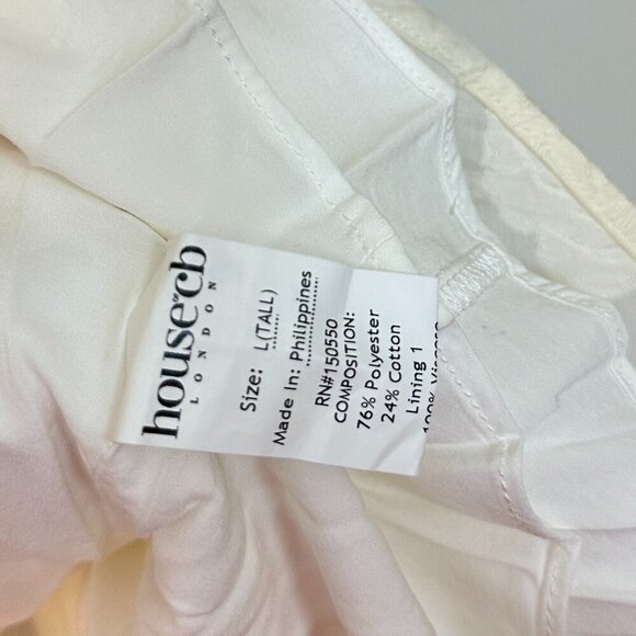 HOUSE OF CB Serenita Jacquard Fit & Flare Cocktail Minidress in Cream Large Tall - Picture 10 of 16